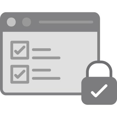 Güvenli veri ve tarayıcı penceresinin vektör illüstrasyon simgesi