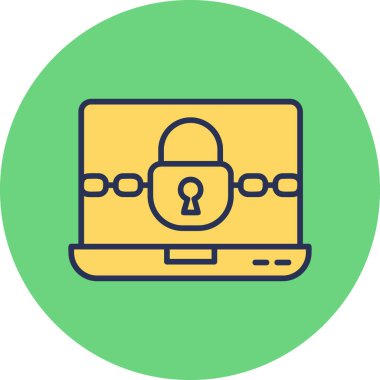 Fidye virüsü. Web simgesi basit illüstrasyon