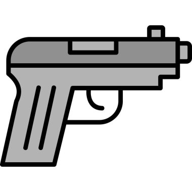 tabanca ikonu, web basit simgesi illüstrasyonu