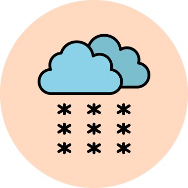 Kar yağışı. Web simgesi basit tasarım