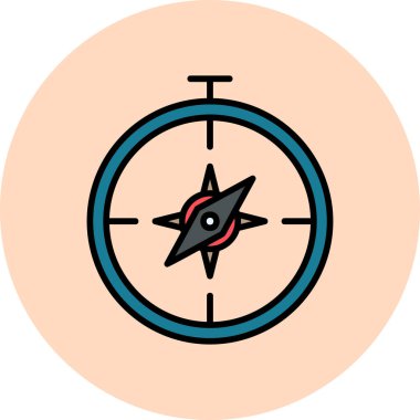 Pusula. Web simgesi basit tasarım