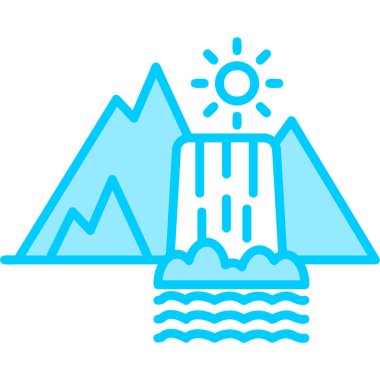 Şelale ikonu vektör illüstrasyonu