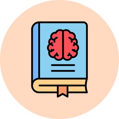 Nöroloji kitabı simgesi, modern tasarım illüstrasyonu