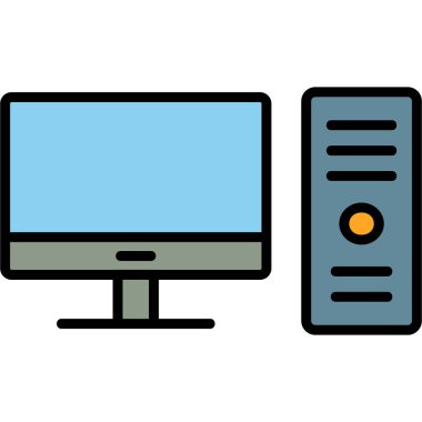 Bilgisayar. Web simgesi basit illüstrasyon