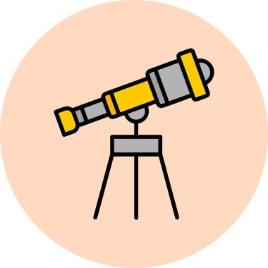 Teleskop. Web simgesi basit illüstrasyon