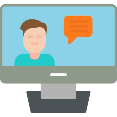 Konuş. Web simgesi basit illüstrasyon