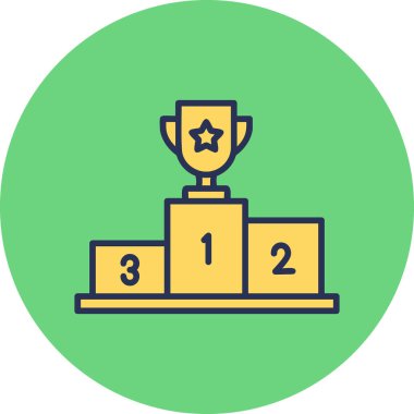 Şampiyon ikonu kupa ile, ağ basit illüstrasyon