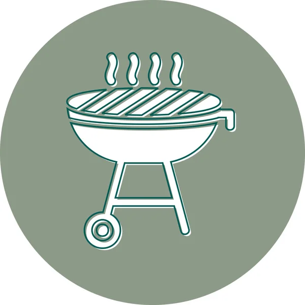 Barbecue Grill Vector Pictogram Illustratie — Stockvector