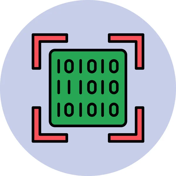 Codice Binario Semplice Icona Illustrazione Vettoriale — Vettoriale Stock