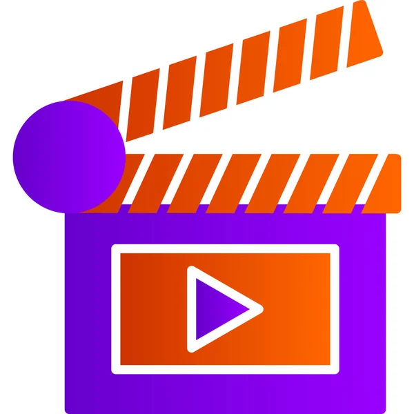 Film Clapperboard Icône Illustration Simple — Image vectorielle