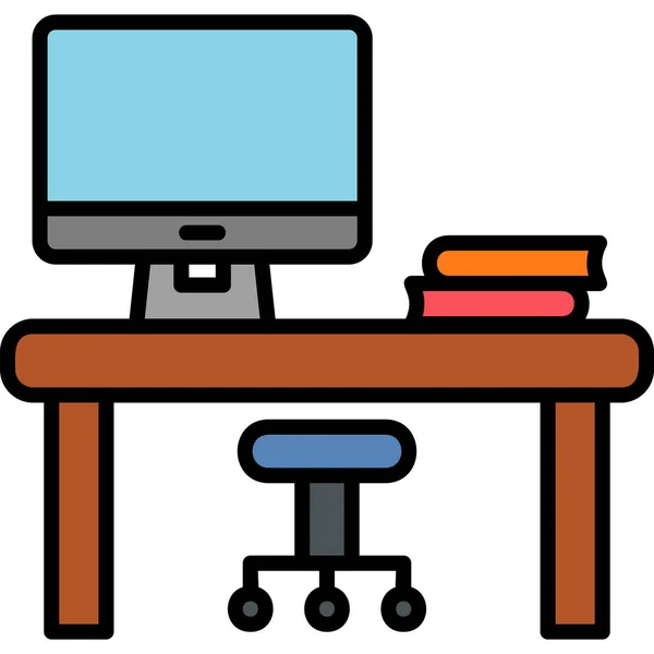Desk Web Icon Simple Illustration — Image vectorielle