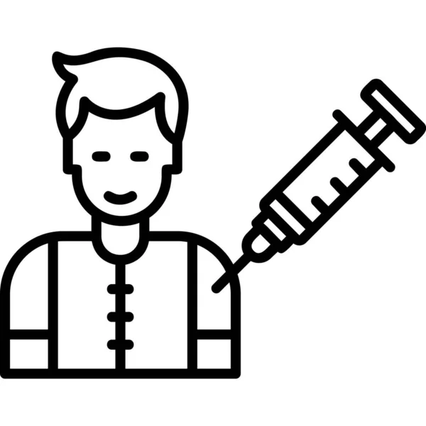 Simple Web Icon Man Vaccination — Image vectorielle