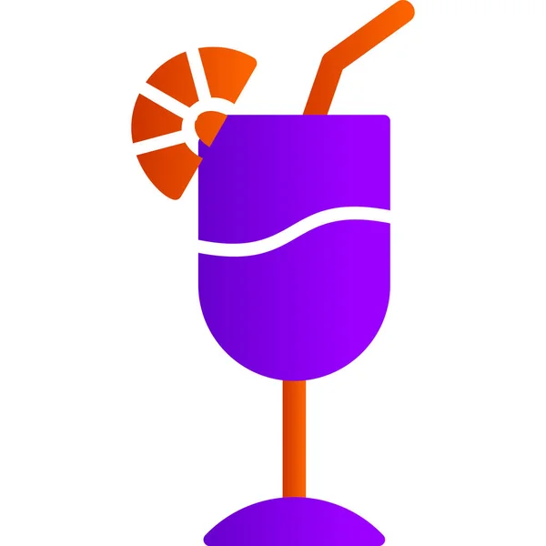 Cocktail Icoon Platte Illustratie Van Martini Glas Vector Pictogrammen Voor — Stockvector