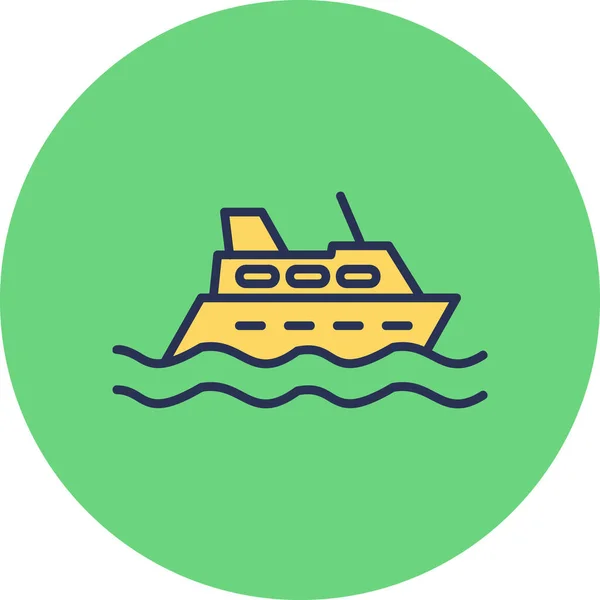 Bateau Croisière Icône Web Illustration Simple — Image vectorielle