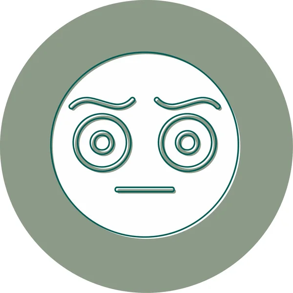 Förvirrad Ansikte Emoticon Webben Enkel Illustration — Stock vektor