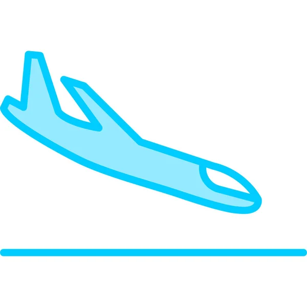 Airplane Landing Web Icon Simple Illustration — Stock Vector