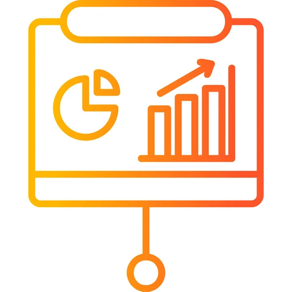 Présentation Entreprise Icône Vectorielle Plate — Image vectorielle