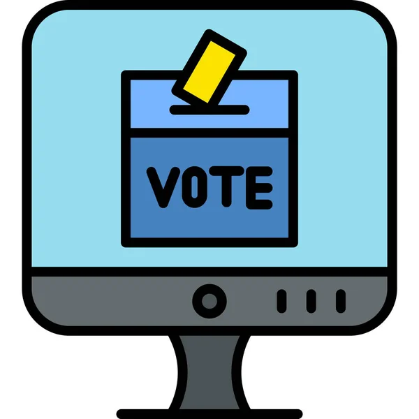 Votación Línea Icono Moderno Vector Ilustración — Vector de stock