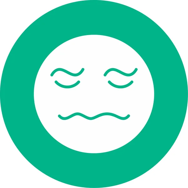 Ashamed Face Expression Simple Flat Icon — Stock Vector