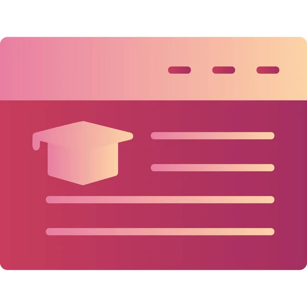 Online Education Simple Web Icon — Vetor de Stock