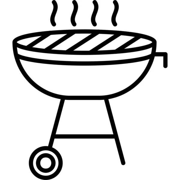 Barbecue Grill Vector Pictogram Illustratie — Stockvector