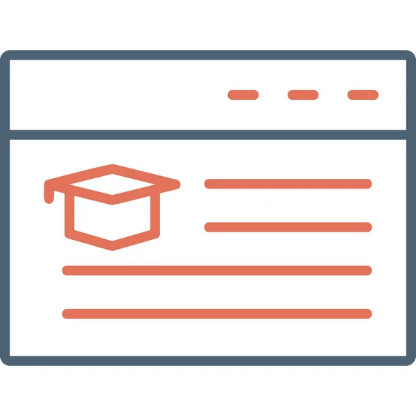 Online Education Simple Web Icon — Stock vektor