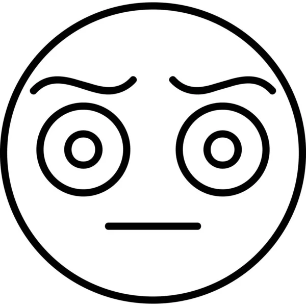 Emoticono Facial Perplejo Ilustración Simple Web — Vector de stock