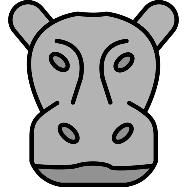 Illustration Vectorielle Icône Moderne Hippopotame — Image vectorielle