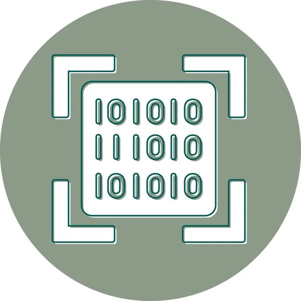 Codice Binario Semplice Icona Illustrazione Vettoriale — Vettoriale Stock