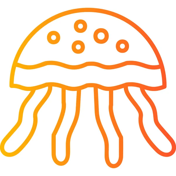 Jellyfish Icon Outline Illustration — Stock Vector