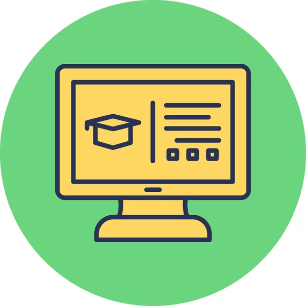 Online Education Simple Web Icon — Διανυσματικό Αρχείο