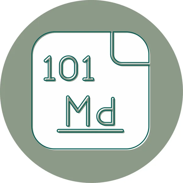 Mendelevium Syntetický Prvek Symbolem Dříve Atomovým Číslem101 Kovový Radioaktivní Transuranový — Stockový vektor