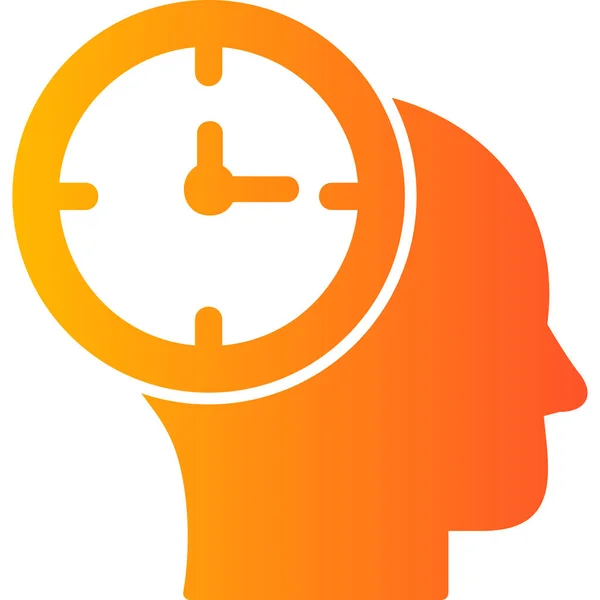 時計時間人間の頭 スマートフォンデバイスのデジタルイラスト — ストックベクタ