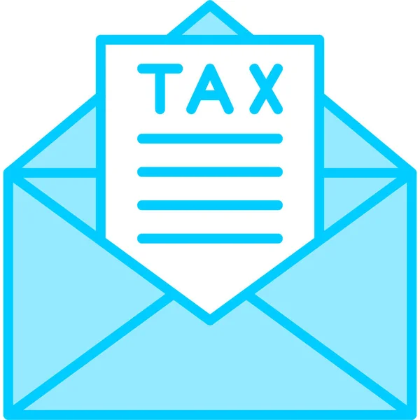 Illustrazione Vettoriale Icona Tax Mail — Vettoriale Stock