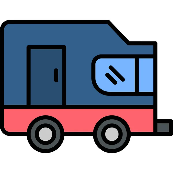 Caravan Trailer Web Icon Simple Illustration — Stock Vector