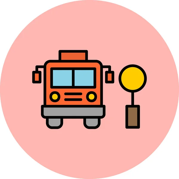 Parada Autobús Icono Moderno Vector Ilustración — Archivo Imágenes Vectoriales