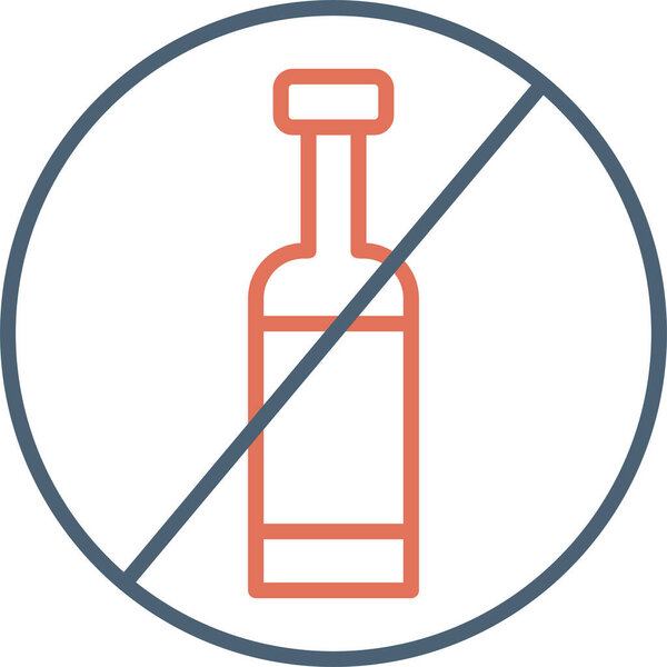 Нет Алкоголь простой веб-иконки векторной иллюстрации