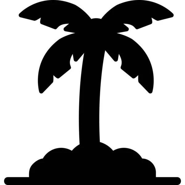 Tropical Palm Tree Web Icon — Stock Vector