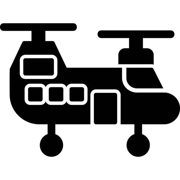 Helicóptero Militar Ícone Web Ilustração Simples —  Vetores de Stock