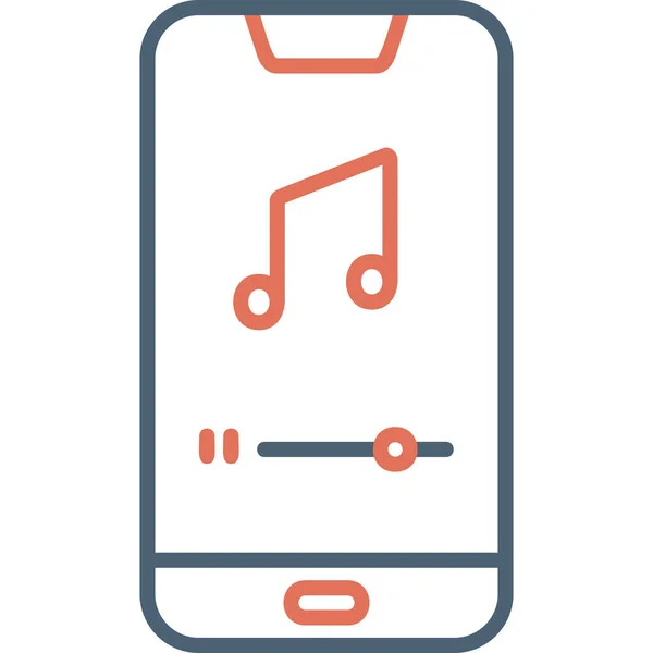 Mobile Music Player Icon Digital Illustration Smartphone Device — Stock Vector