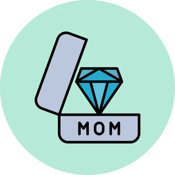 Ícone Vetor Diamante Ilustração Moderna — Vetor de Stock