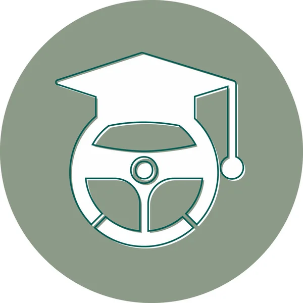 Driving School Vector Icon Sign — Stock Vector