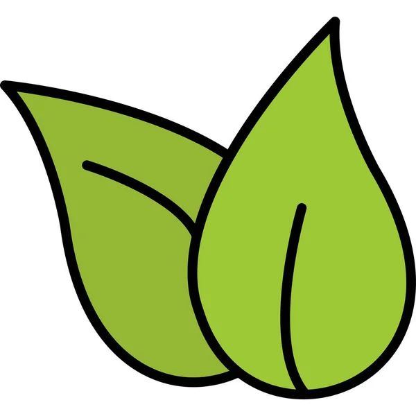 Feuilles Plantes Icône Web Illustration Simple — Image vectorielle