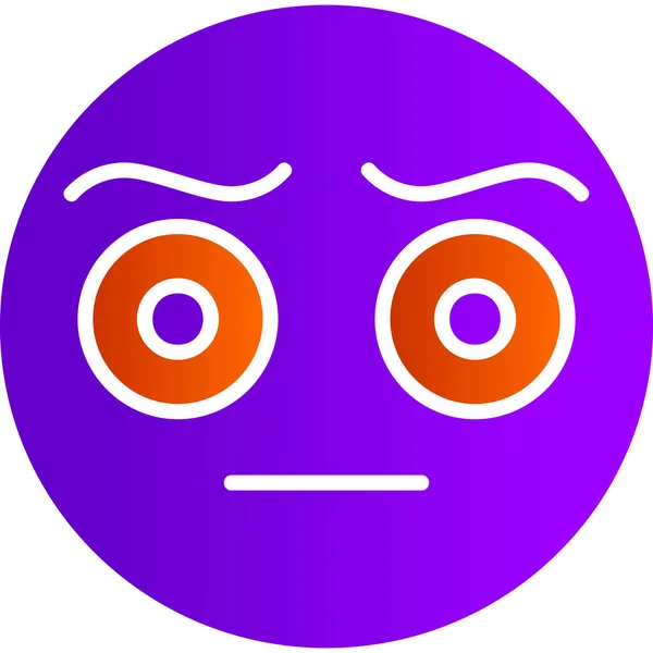 Verblüfftes Gesicht Emoticon Web Einfache Illustration — Stockvektor