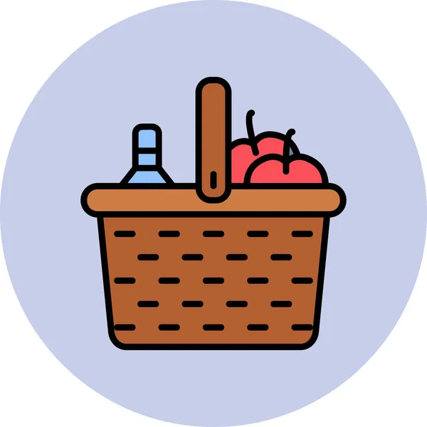 Picknickkorb Vorhanden Web Symbol Einfache Illustration — Stockvektor