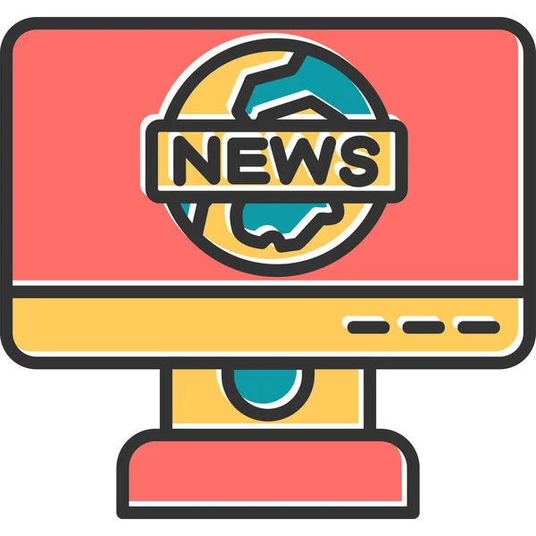 Informe Noticias Icono Moderno Ilustración Vectorial — Vector de stock