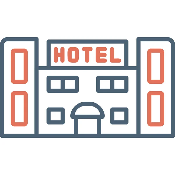 Hotel Nowoczesny Wektor Ikony Ilustracji — Wektor stockowy