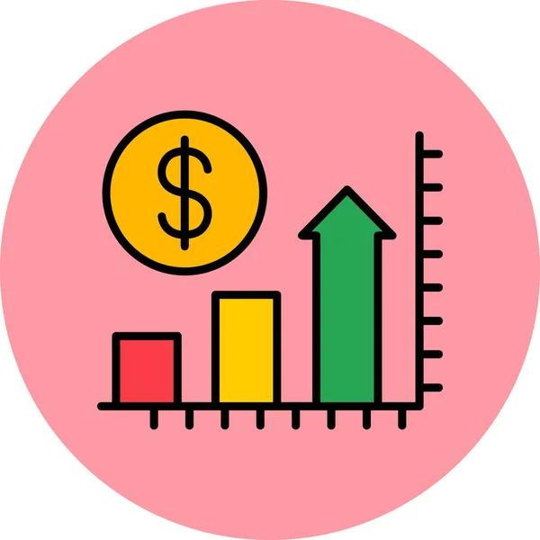 Business Graph Icon Vector Illustration — Stock Vector