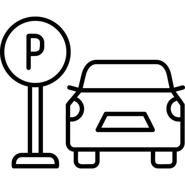 park arabası renk vektörü simgesi, düz tasarım