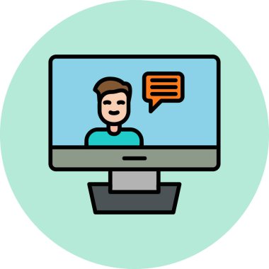 Konuş. Web simgesi basit illüstrasyon